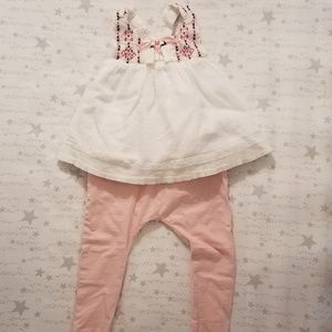 White and blush pink matching outfit